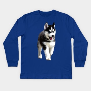 Siberian Husky Puppy Dog Kids Long Sleeve T-Shirt